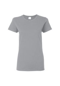 GILDAN - Damska Koszulka T-shirt Krótki Rękaw Top. Kolor: szary. Długość rękawa: krótki rękaw. Długość: krótkie. Sport: turystyka piesza #1