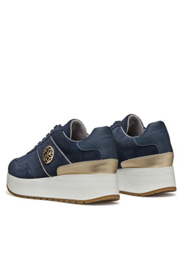 Geox Sneakersy D New Kency D55MZA 022BN CF42L Granatowy. Kolor: niebieski. Materiał: skóra, zamsz
