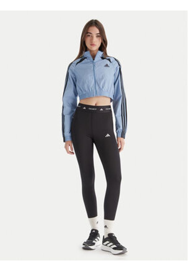 Adidas - adidas Bluza Teamgeist adicolor JZ8277 Błękitny Slim Fit. Kolor: niebieski. Materiał: syntetyk