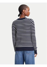 TOMMY HILFIGER - Tommy Hilfiger Sweter Fine WW0WW44993 Granatowy Regular Fit. Kolor: niebieski. Materiał: bawełna #4