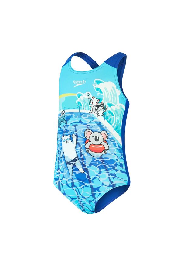 Strój pływacki jednoczęściowy dziecięcy Speedo Digital Printed Swimsuit. Kolor: niebieski. Materiał: poliester, lycra