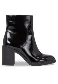 Calvin Klein Jeans Botki Mid Block Heel Boot Naplak Wn YW0YW01258 Czarny. Kolor: czarny. Materiał: skóra #1