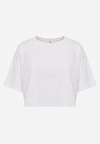 Born2be - Biały Krótki T-shirt Oversize Lilu. Okazja: na co dzień. Kolor: biały. Materiał: tkanina, bawełna. Długość: krótkie. Sezon: lato, wiosna. Styl: elegancki, casual #2