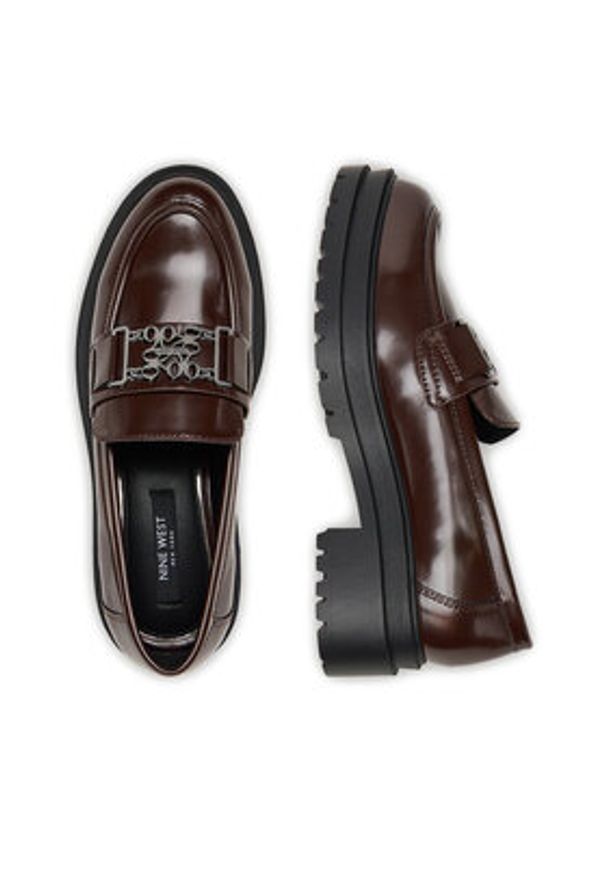 Nine West Loafersy CEO-KARIMA-01 Brązowy. Kolor: brązowy. Materiał: materiał