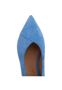 Marco Shoes Błękitne baleriny z naturalnego zamszu niebieskie. Kolor: niebieski. Materiał: zamsz #6