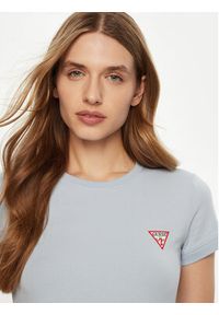 Guess T-Shirt SS CN MINI TRIANGLE Niebieski Shirt Fit. Kolor: niebieski. Materiał: bawełna