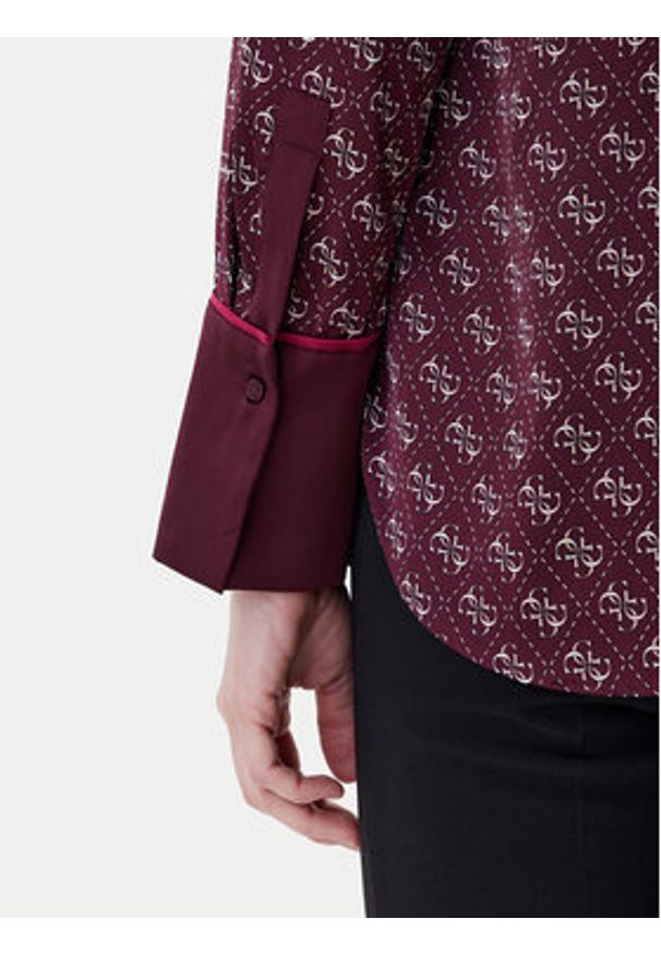 Guess Koszula W4YH47 WF1T2 Bordowy Regular Fit. Kolor: czerwony. Materiał: syntetyk