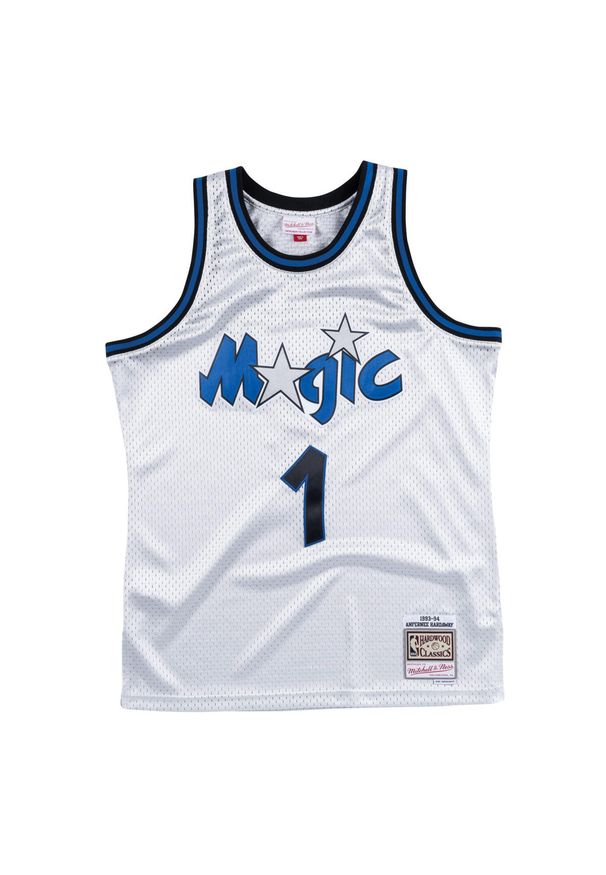 Mitchell & Ness - Jersey Orlando Magic platinum Anfernee Hardaway. Kolor: szary. Materiał: jersey. Sport: koszykówka