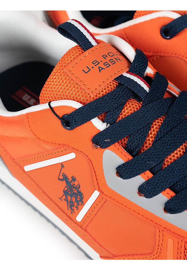 U.S. Polo Assn. Sneakersy "Nobil004" | Nobil004 | Mężczyzna | Pomarańczowy. Kolor: pomarańczowy. Materiał: materiał, skóra ekologiczna. Wzór: nadruk, aplikacja
