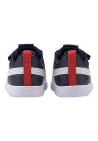 Puma - Dziecięce/Młodzieżowe Zamszowe Buty Sportowe Courtflex V2. Kolor: niebieski. Materiał: zamsz. Sport: turystyka piesza