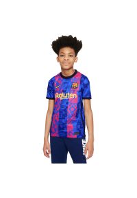 Koszulka piłkarska dla dzieci Nike FC Barcelona Stadium 2021/22 v3 DB6241. Materiał: materiał, poliester. Technologia: Dri-Fit (Nike). Sport: piłka nożna #1
