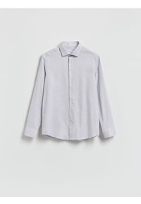Reserved - Bawełniana koszula slim fit - jasnoszary. Kolor: szary. Materiał: bawełna #1