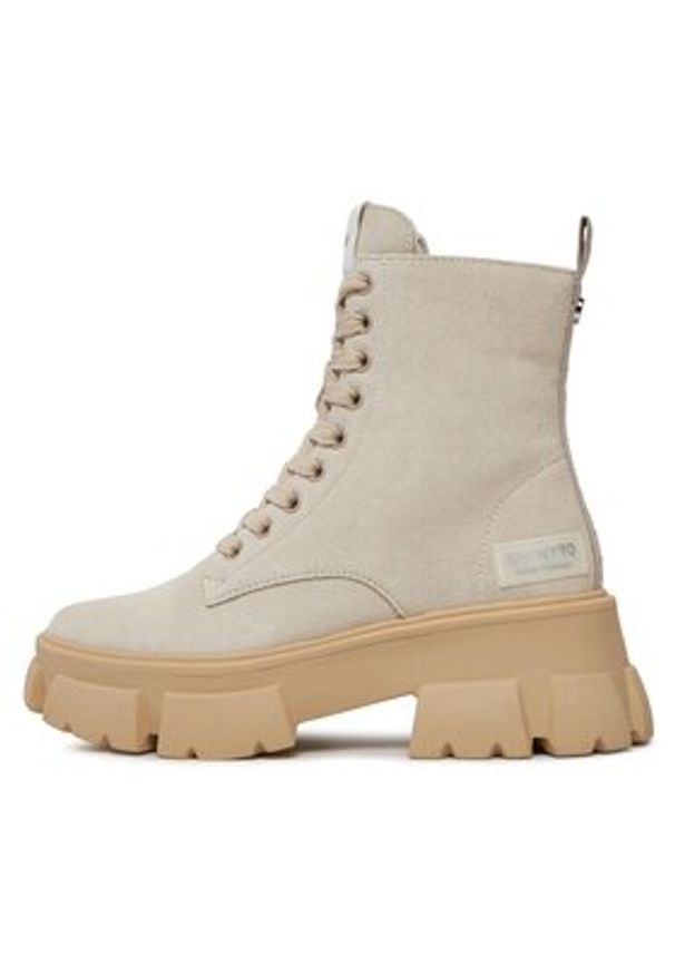 Steve Madden Trapery Tanker Bootie SM11001261 SM11001261-846 Beżowy. Kolor: beżowy. Materiał: zamsz, skóra