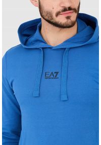 EA7 Emporio Armani - EA7 Dres męski z bluzą z kapturem, Rozmiar S. Kolor: niebieski. Materiał: dresówka #3