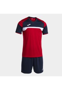 Joma Danubio III Dziecięcy Zestaw Sportowy Czerwono–Granatowy 4XS. Kolor: czerwony, niebieski, wielokolorowy. Materiał: dresówka. Styl: sportowy