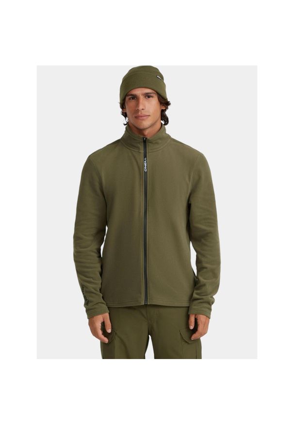 Sweter Męski O'Neill Jack'S Polartec 100 Fz. Typ kołnierza: polo. Kolor: zielony. Materiał: materiał, polar. Sezon: zima. Sport: turystyka piesza