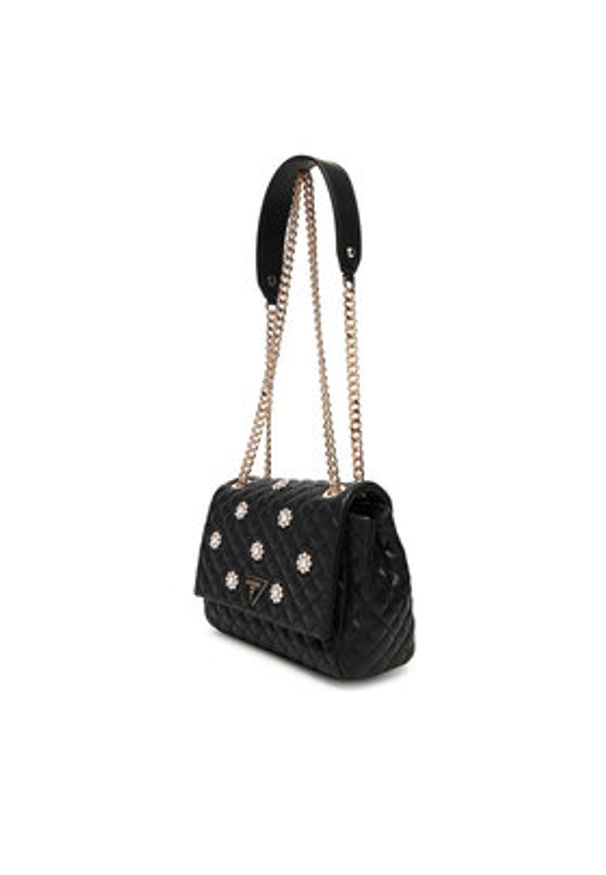 Guess Torebka Everlee HWEG86 79210 Czarny. Kolor: czarny. Materiał: skórzane