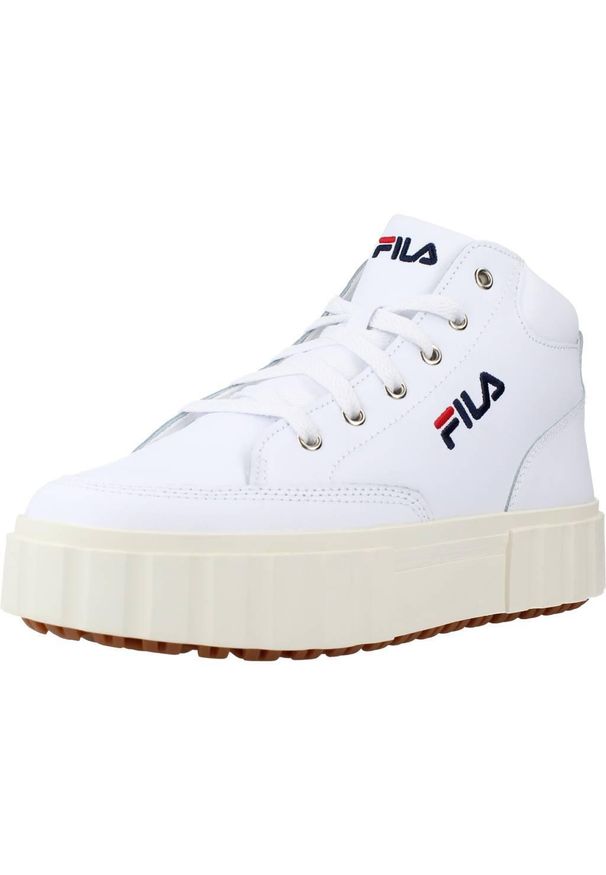 Fila - Buty FILA SANDBLAST MID Biały. Zapięcie: sznurówki. Kolor: biały. Materiał: tkanina, skóra. Szerokość cholewki: normalna. Sport: turystyka piesza