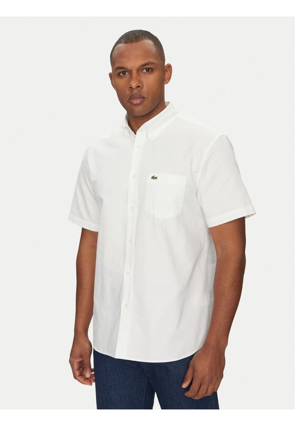 Lacoste Koszula CH1917 Biały Regular Fit. Kolor: biały. Materiał: bawełna