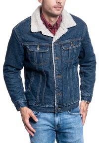 Lee - LEE SHERPA JACKET STONE CLAYTON L87ARDCD. Materiał: jeans, materiał, sztruks, bawełna. Wzór: kolorowy, jednolity, nadruk. Sezon: zima. Styl: vintage, sportowy, klasyczny, elegancki #3