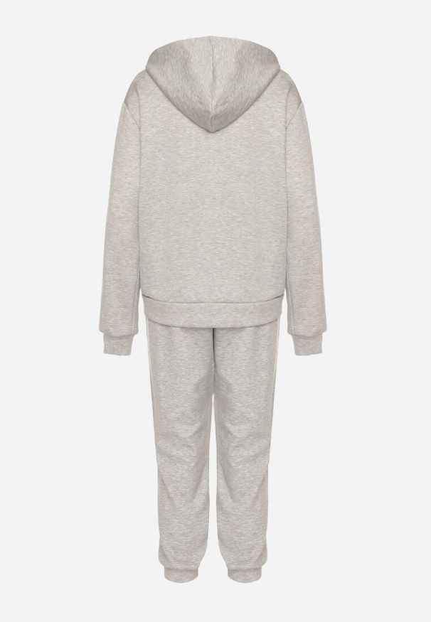 Born2be - Szary Komplet Dresowy Rozpinana Bluza i Spodnie Joggery z Bawełną Anarrise. Kolor: szary. Materiał: dresówka, bawełna