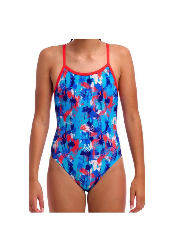 FUNKITA - Strój do pływania dziewczęcy Funkita Messy Messy Single Strap. Kolor: niebieski