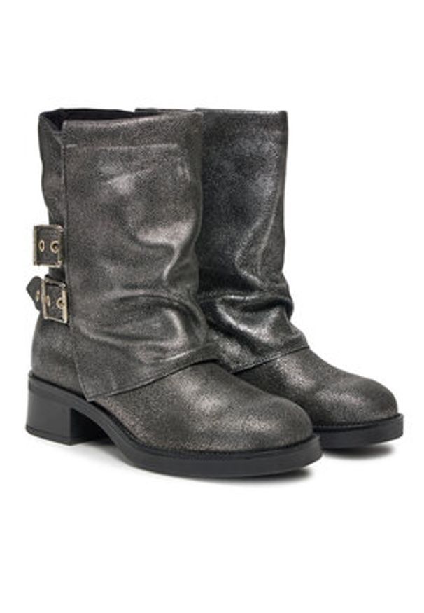 Steve Madden Botki Bonfire SM11003415 Srebrny. Kolor: srebrny. Materiał: skóra