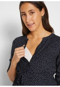 bonprix - Sukienka ciążowa i do karmienia 2 w 1, z lejącej wiskozy. Kolekcja: moda ciążowa. Kolor: niebieski. Materiał: wiskoza. Wzór: kwiaty #3