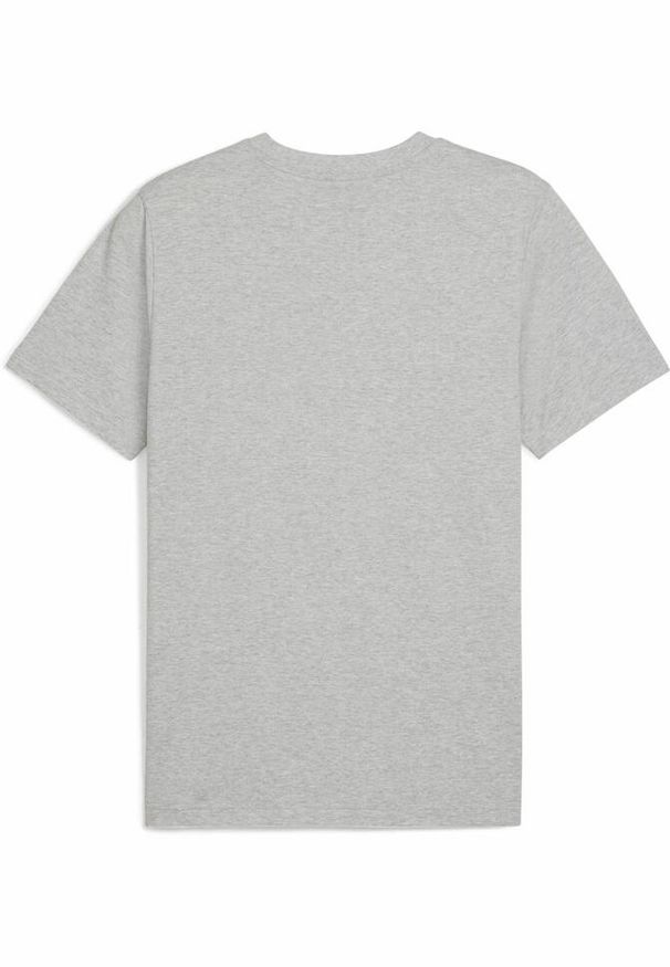 Puma - Męska koszulka Essentials Elevated PUMA Light Gray Heather. Kolor: wielokolorowy, czarny, szary. Wzór: aplikacja, haft