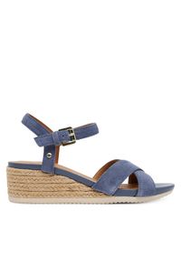 Geox Espadryle D Ischia Corda D55HHB 00020 C4005 Granatowy. Kolor: niebieski. Materiał: skóra, zamsz