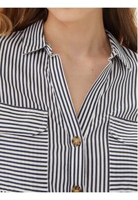 Vero Moda Koszula Bumpy 10275283 Granatowy Regular Fit. Kolor: niebieski. Materiał: wiskoza #4