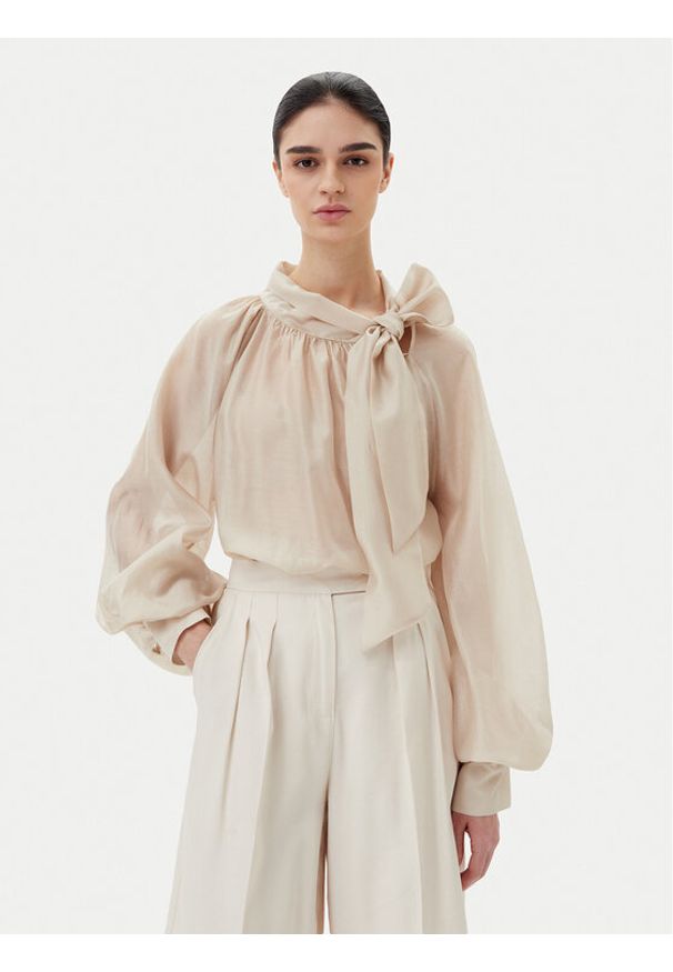 ViCOLO Bluzka TD0587 Beżowy Relaxed Fit. Kolor: beżowy. Materiał: syntetyk
