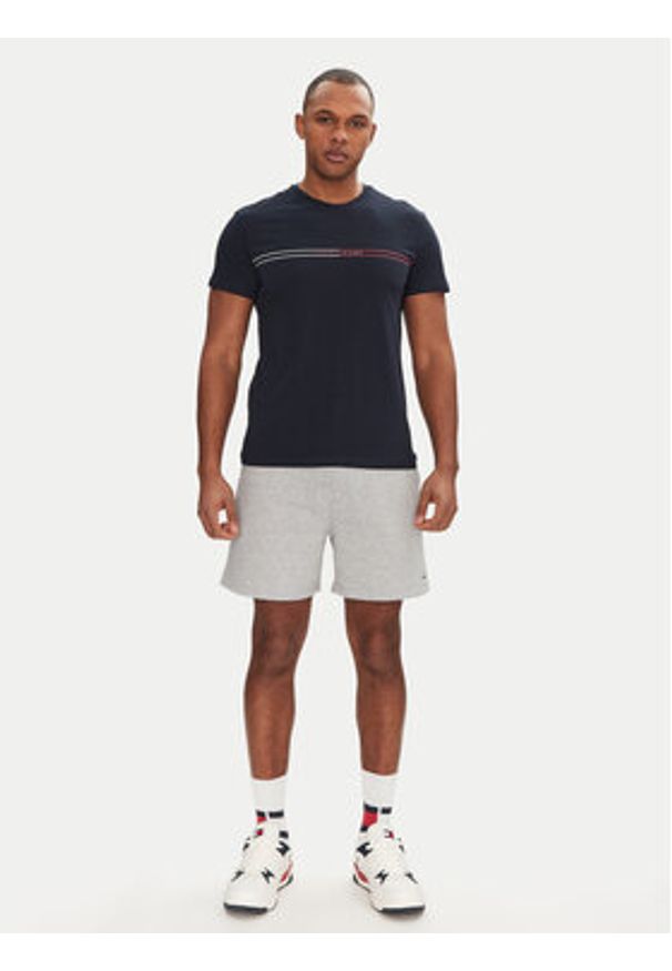 Tommy Jeans T-Shirt Entry Graphic DM0DM20779 Granatowy Slim Fit. Kolor: niebieski. Materiał: bawełna