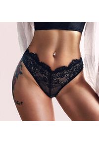 Intica - Stringi koronkowe z ozdobną gumką Lebbie. Kolor: zielony. Materiał: koronka. Wzór: koronka #9