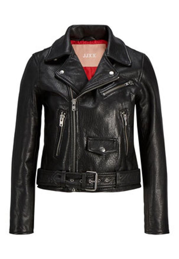 JJXX Kurtka skórzana 12200286 Czarny Regular Fit. Kolor: czarny. Materiał: skóra