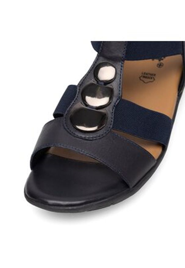 Go Soft Sandały WI16-956-08 Granatowy. Kolor: niebieski. Materiał: skóra