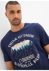 bonprix - T-shirt. Kolor: niebieski. Wzór: nadruk #3