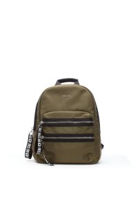 Big Star Accessories - Zielony Plecak Big Star Damska Modna Torba. Kolor: zielony. Materiał: materiał. Wzór: aplikacja #1