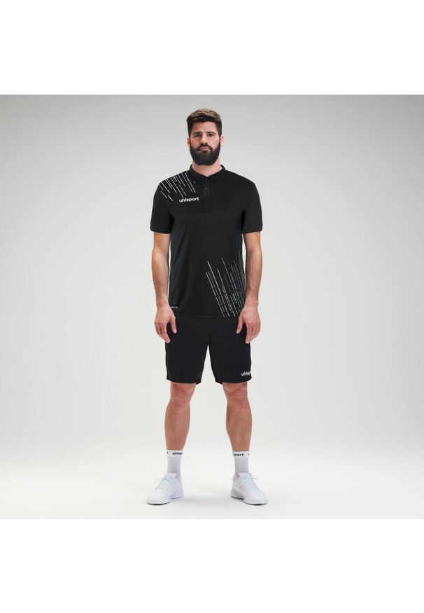 UHLSPORT - Polo Uhlsport Score 26 Poly. Typ kołnierza: polo. Kolor: niebieski, wielokolorowy, biały. Wzór: napisy