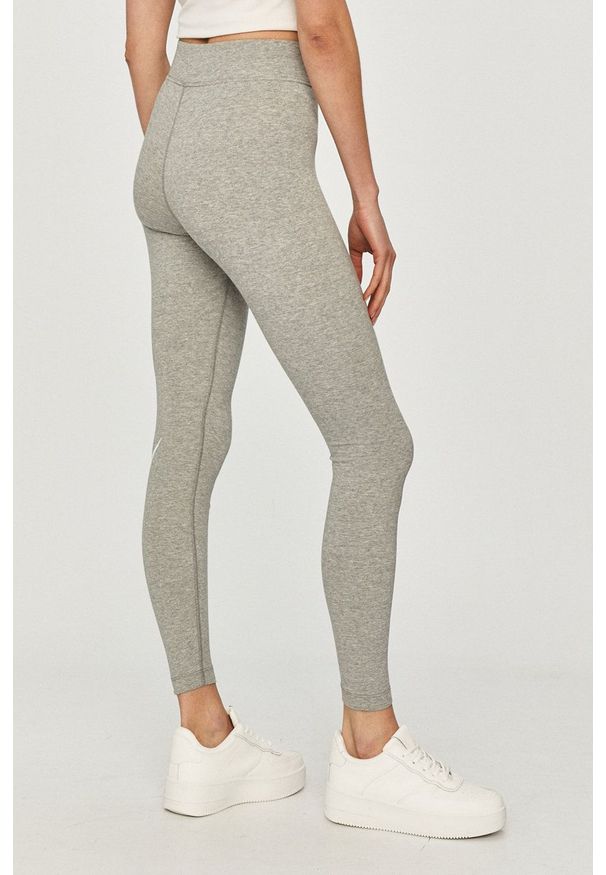 Nike Sportswear - Legginsy. Stan: podwyższony. Kolor: szary. Wzór: nadruk