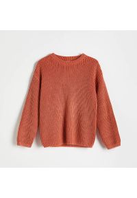 Reserved - Strukturalny sweter - Pomarańczowy. Kolor: pomarańczowy #1