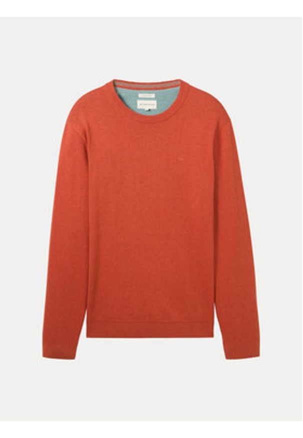 Tom Tailor Sweter 1039810 Pomarańczowy Regular Fit. Kolor: pomarańczowy. Materiał: bawełna
