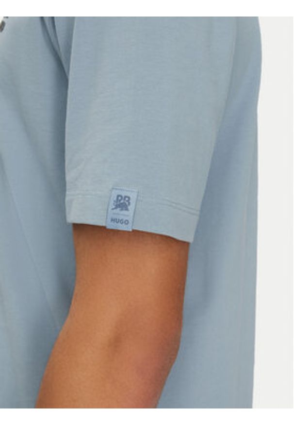 Hugo - HUGO Polo Dodac_RB 50542748 Niebieski Regular Fit. Typ kołnierza: polo. Kolor: niebieski. Materiał: bawełna