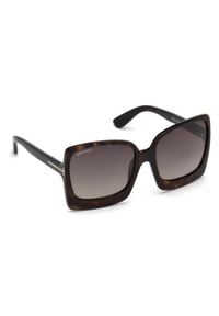 Tom Ford - TOM FORD - Kwadratowe okulary przeciwsłoneczne Katrine. Kolor: brązowy #1