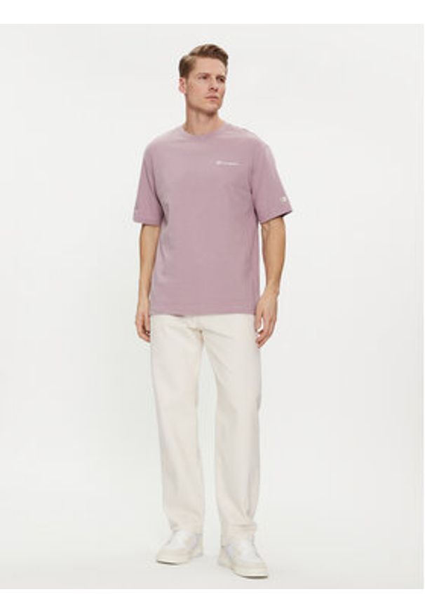 Champion T-Shirt 219787 Fioletowy Regular Fit. Kolor: fioletowy. Materiał: bawełna