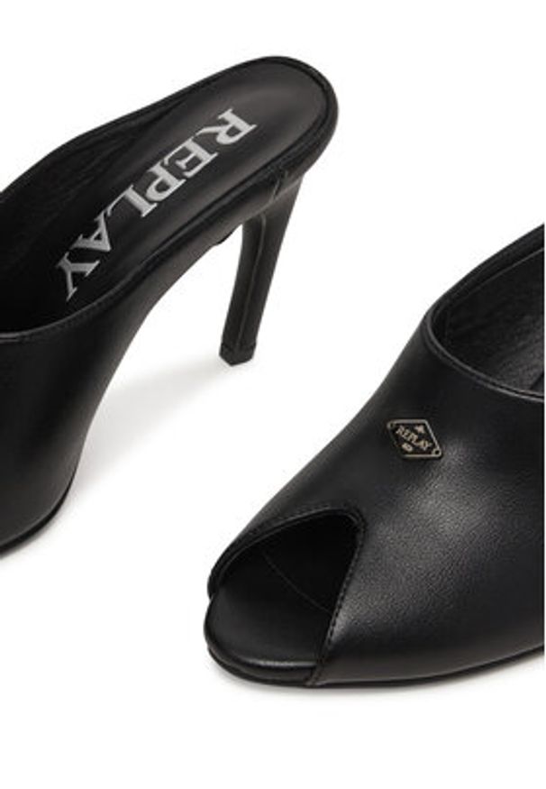 Replay - REPLAY Klapki GWH3L .000.C0001S Czarny. Kolor: czarny. Materiał: skóra