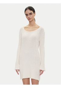Pinko - PINKO Sukienka dzianinowa 105301 A2N7 Écru Regular Fit. Materiał: bawełna