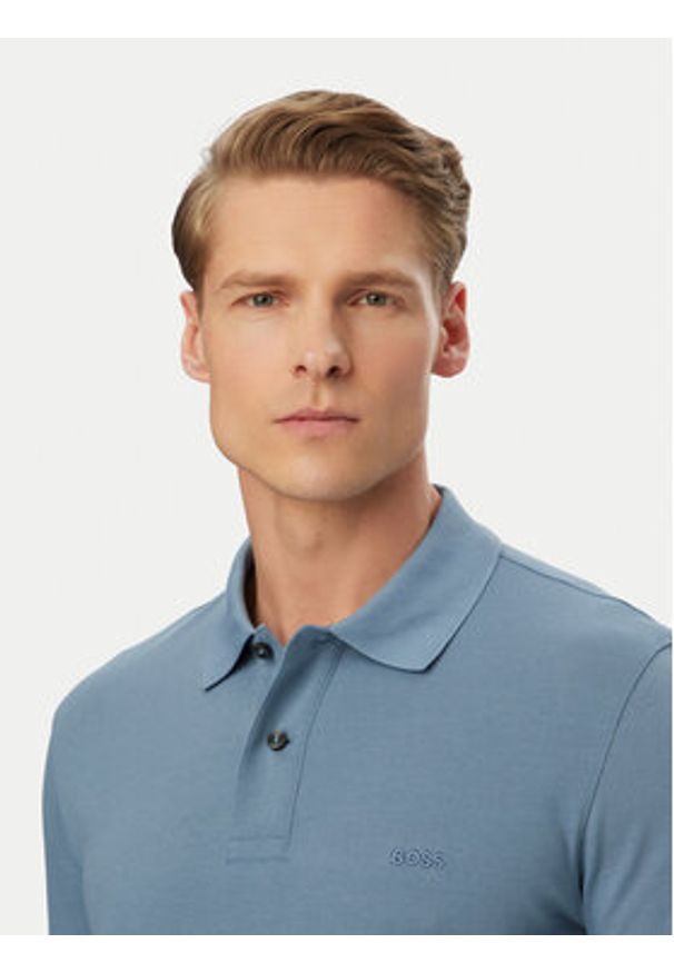 BOSS Polo Pallas 50553564 Niebieski Regular Fit. Typ kołnierza: polo. Kolor: niebieski. Materiał: bawełna