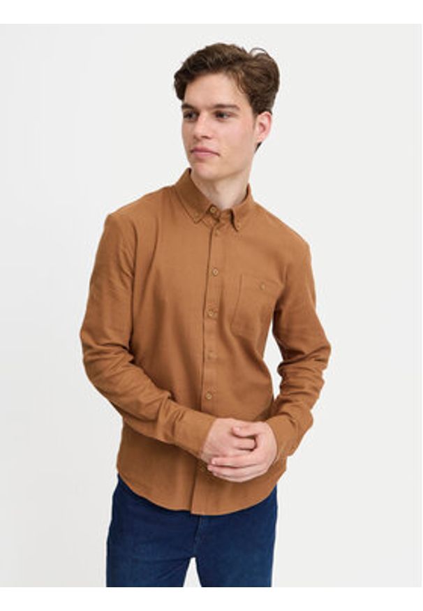 Blend Koszula Shirt 20717140 Brązowy Regular Fit. Kolor: brązowy. Materiał: bawełna