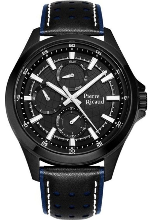 Zegarek Pierre Ricaud Zegarek męski Pierre Ricaud P97265.B214QF czarny. Kolor: czarny